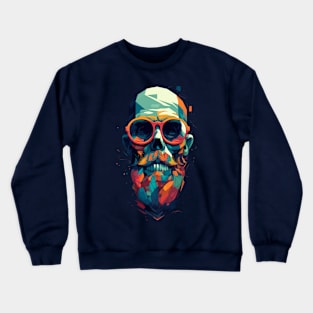 hipster skull Crewneck Sweatshirt